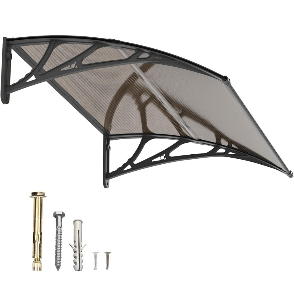 Window Awning Door Canopy Polycarbonate Overhang – UPF 50+ UV & Rain Protection, Leak-Proof Hollow Sheet, Weather-Resistant Outdoor Patio Awning for Doorways, Windows, Storefronts – Multiple Sizes & Colors