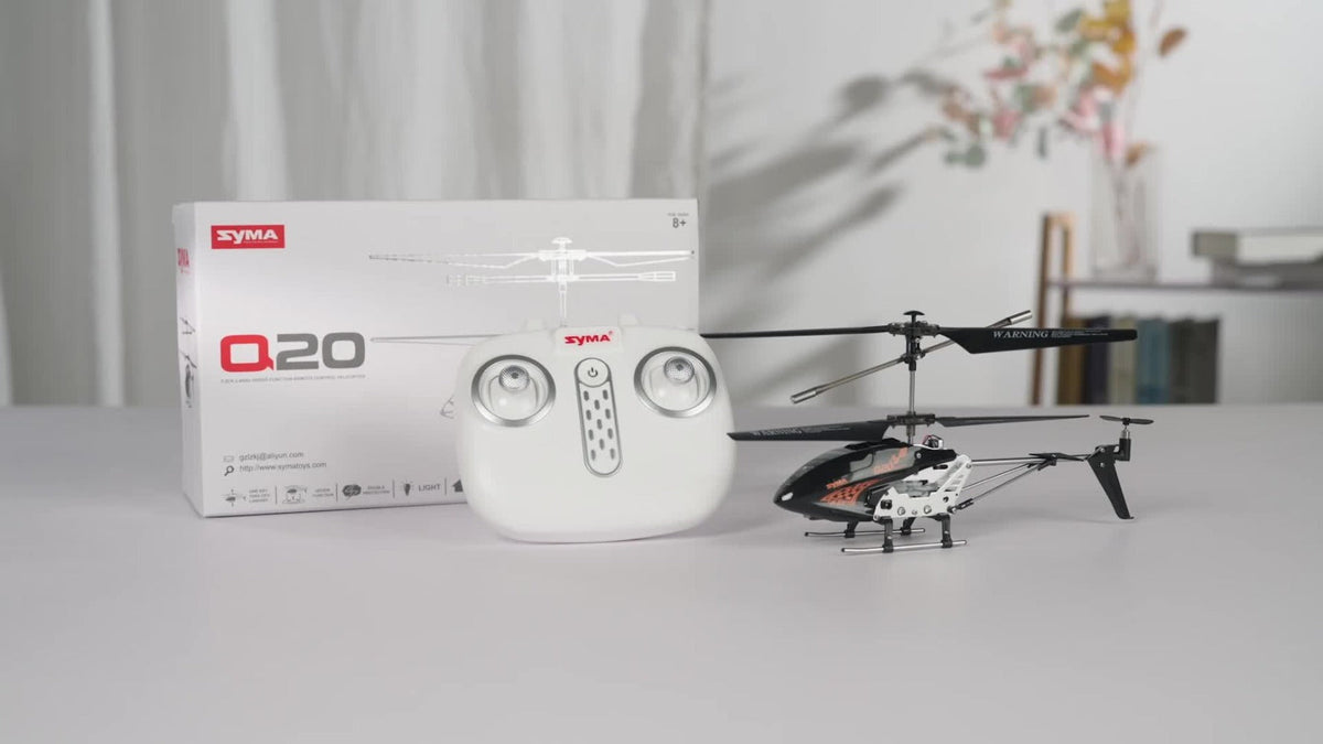 SYMA Q20 RC Helicopter for Kids, 3.5 Channel Altitude Hold with One-Key Takeoff, Black