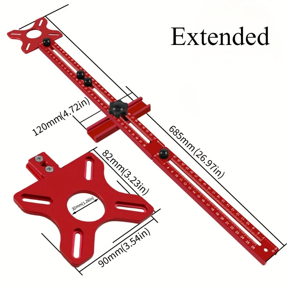 Circle Cutting Jig 3-in-1 Woodworking Router Fixture Expandable 3.54 to 24 Inch Diameter Adjustable Slotting Positioning Tool for Precision Circular Hole Milling DIY Professional