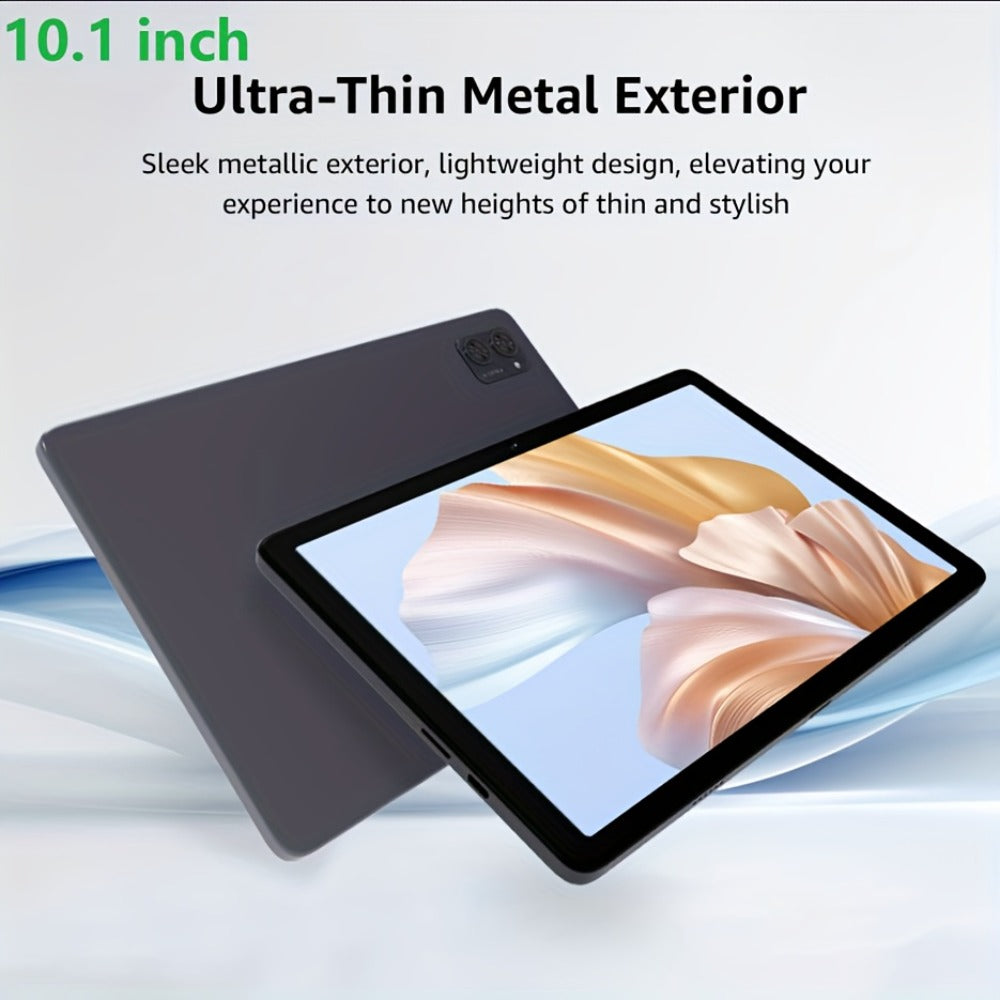Android 16 Tablet 10.1 Inch Octa-Core 7000mAh Battery 1280x800 IPS Display 8GB RAM 128GB ROM Dual Camera 8MP 5MP Type-C Split Screen Wi-Fi Tablet PC Grey for Work School Entertainment