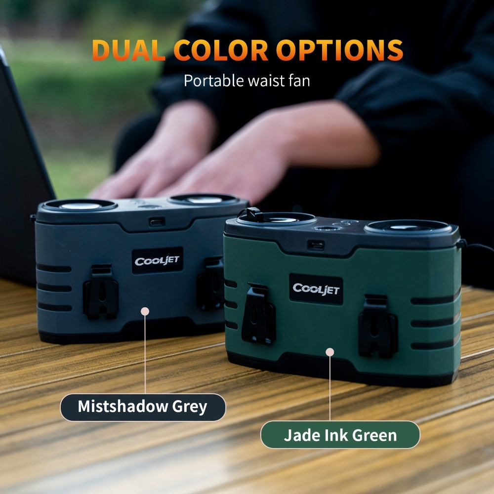Portable Waist Fan 20000mAh – Dual Vent 7W Brushless Motor, 10 Speed Levels, 4 Wearing Modes, LED Digital Display, USB-C Charging, Wearable Neck & Waist Cooling Fan for Outdoor Camping Hiking Fishing