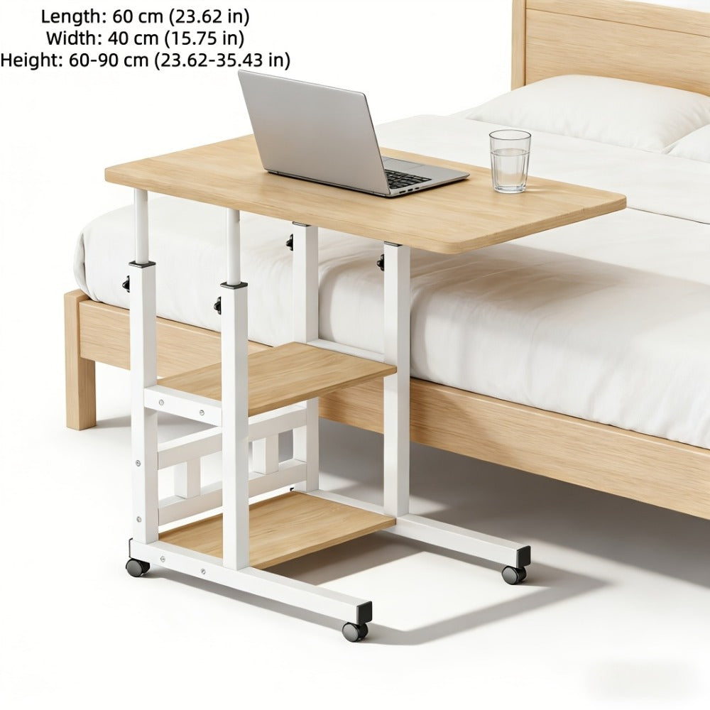 Bedside Table with Wheels Adjustable Height – Multi-Style Nursing Care Table for Elderly & Patients | Single & 3-Tier Rolling Overbed Dining Table, Home Medical Convalescent Furniture, 13 Styles