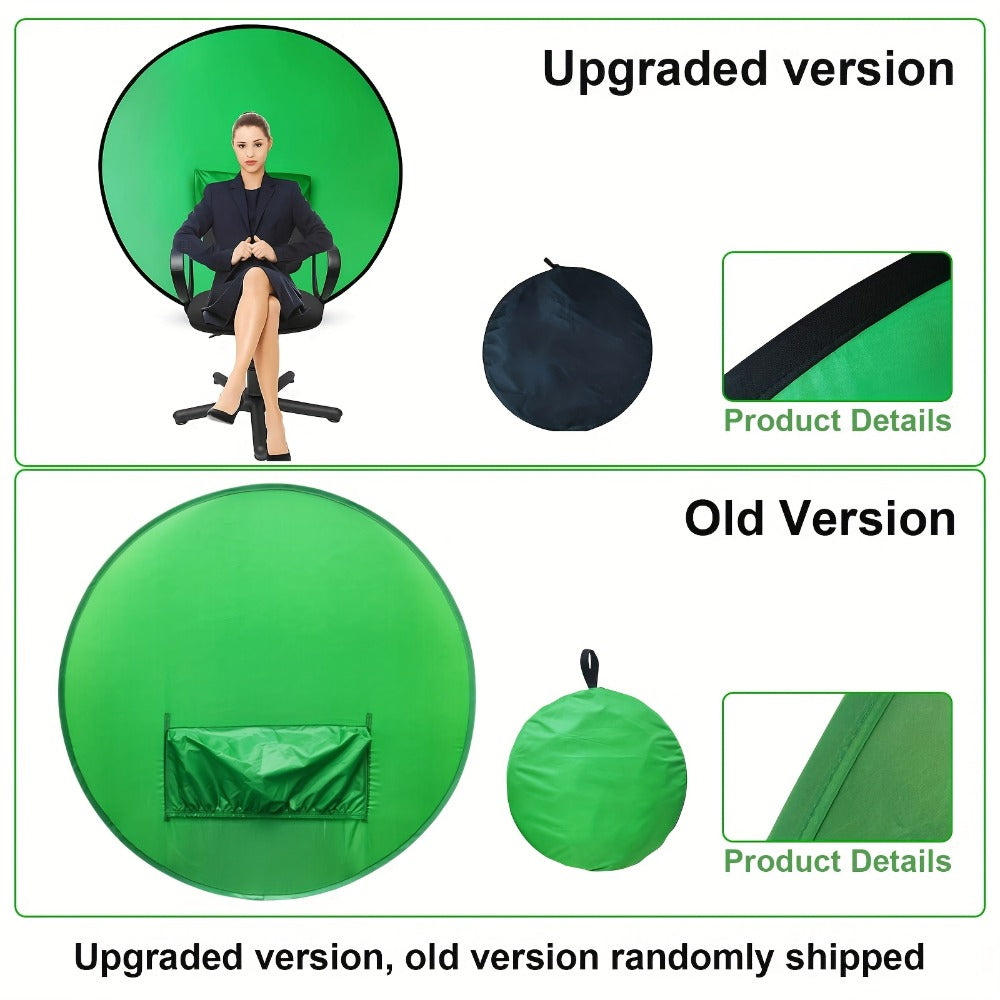 Folding Green Screen Background Frame Studio Kit | Portable Collapsible Backdrop for Live Streaming, Photography, Gaming, Video Calls, Home Office & Meetings