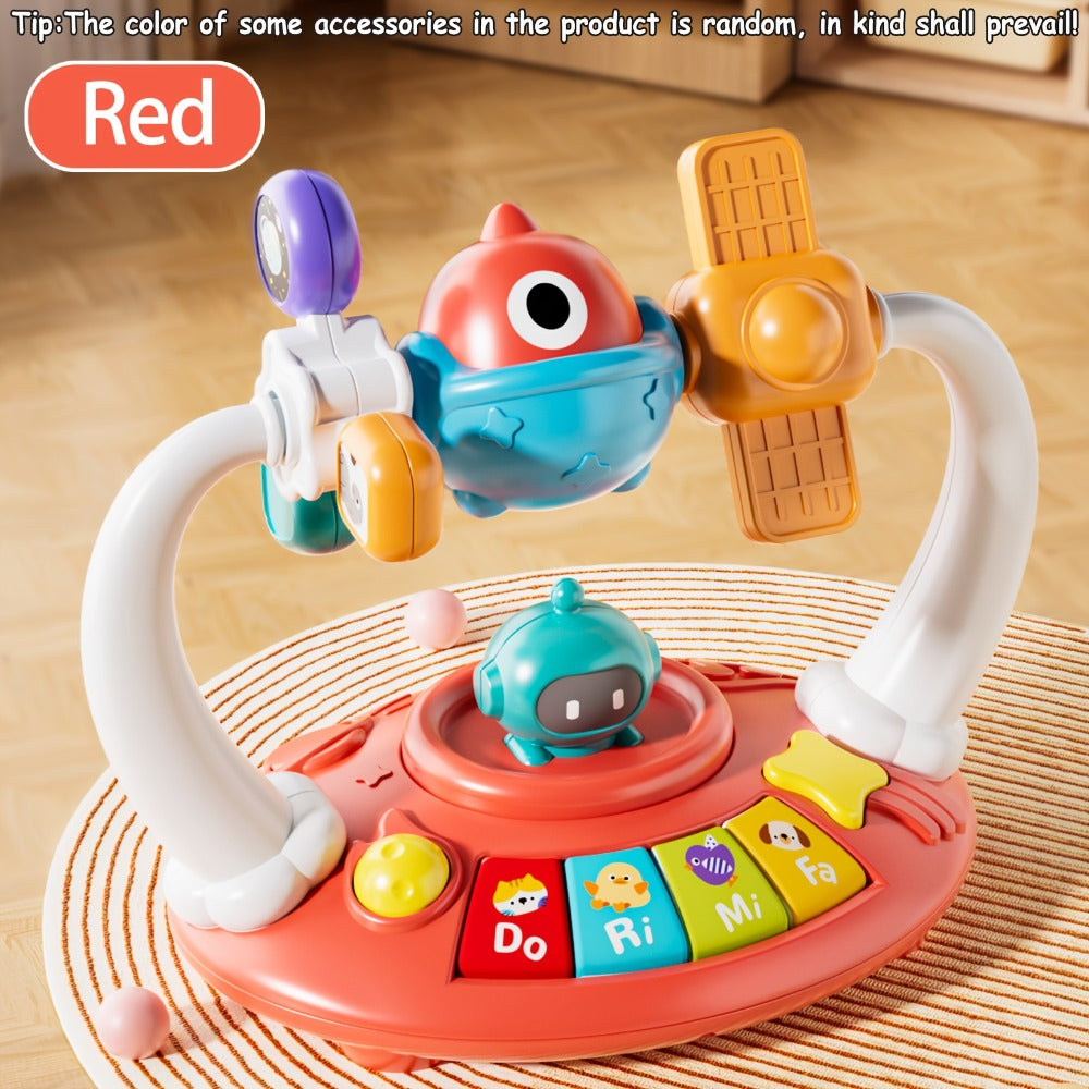 Dinosaur Piano Toy for Kids – Rotatable Smart Music Box with Space Theme, Mini Electronic Musical Instrument for Toddlers, Fun Learning Toy Gift for Boys & Girls