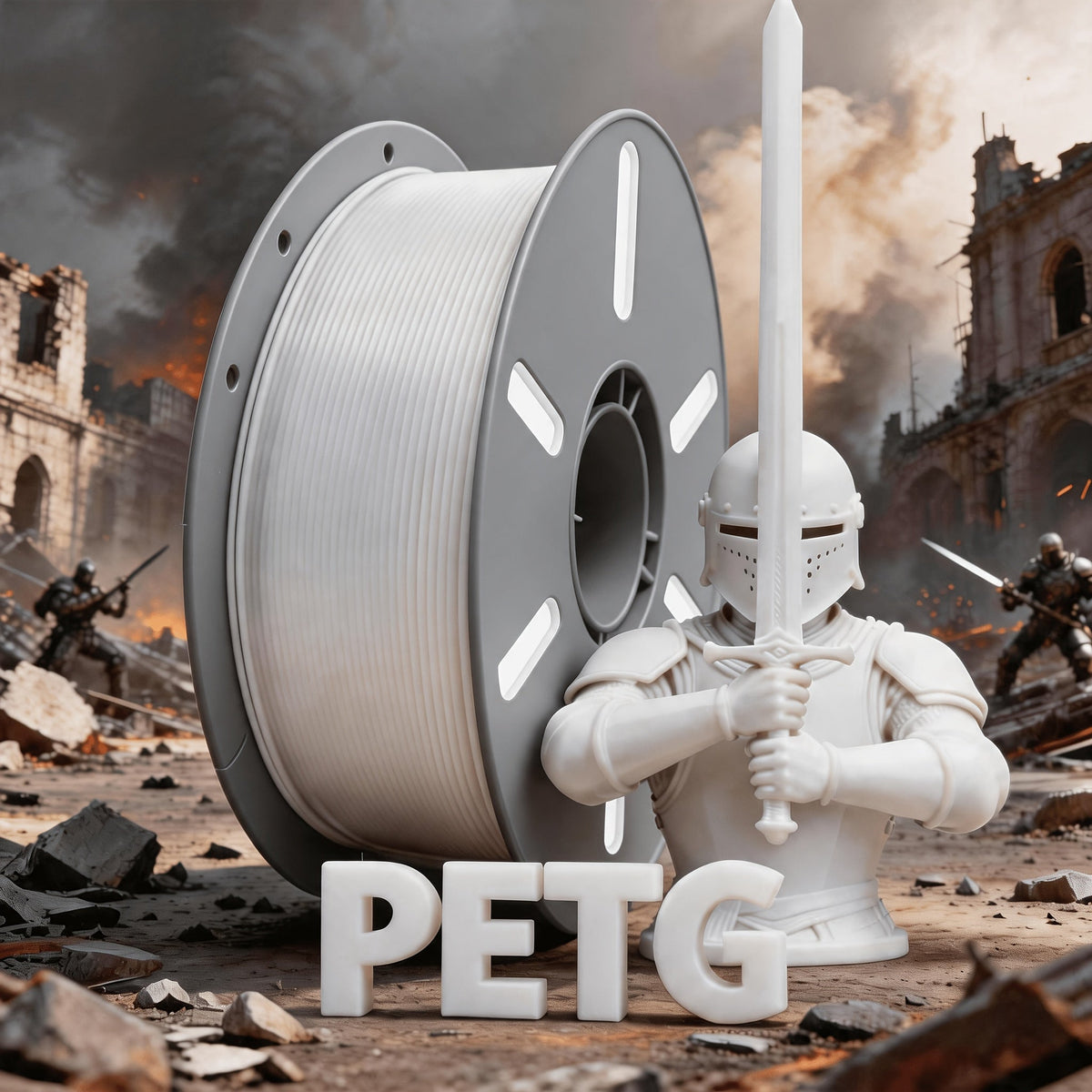 PETG Filament 1.75mm 1kg Vacuum Packed – High Toughness Smooth Printing 3D Printer Filament 2.2lb ±0.03mm | Waterproof Heat-Resistant PETG Spool for Hobbyists Beginners FDM Printers