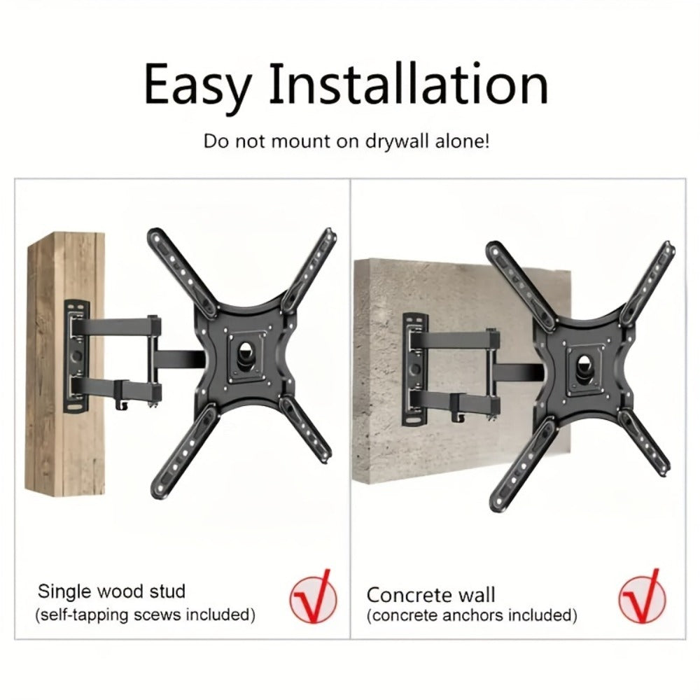 Tilt Swivel TV Wall Mount 22-60 Inch – Iron Construction, Multi-Angle Adjustment, Universal Fit for Samsung LG Sony TCL Vizio LED LCD Flat Screen TVs, Easy Installation