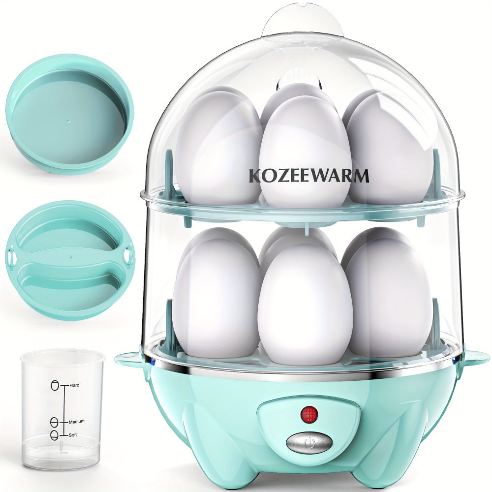Electric Egg Boiler & Cooker with Auto Shut-Off – Single & Double Layer, Multi-Function for Hard Boiled, Soft Boiled, Scrambled, Omelette, Steamed Vegetables & Dumplings, 4 Colors