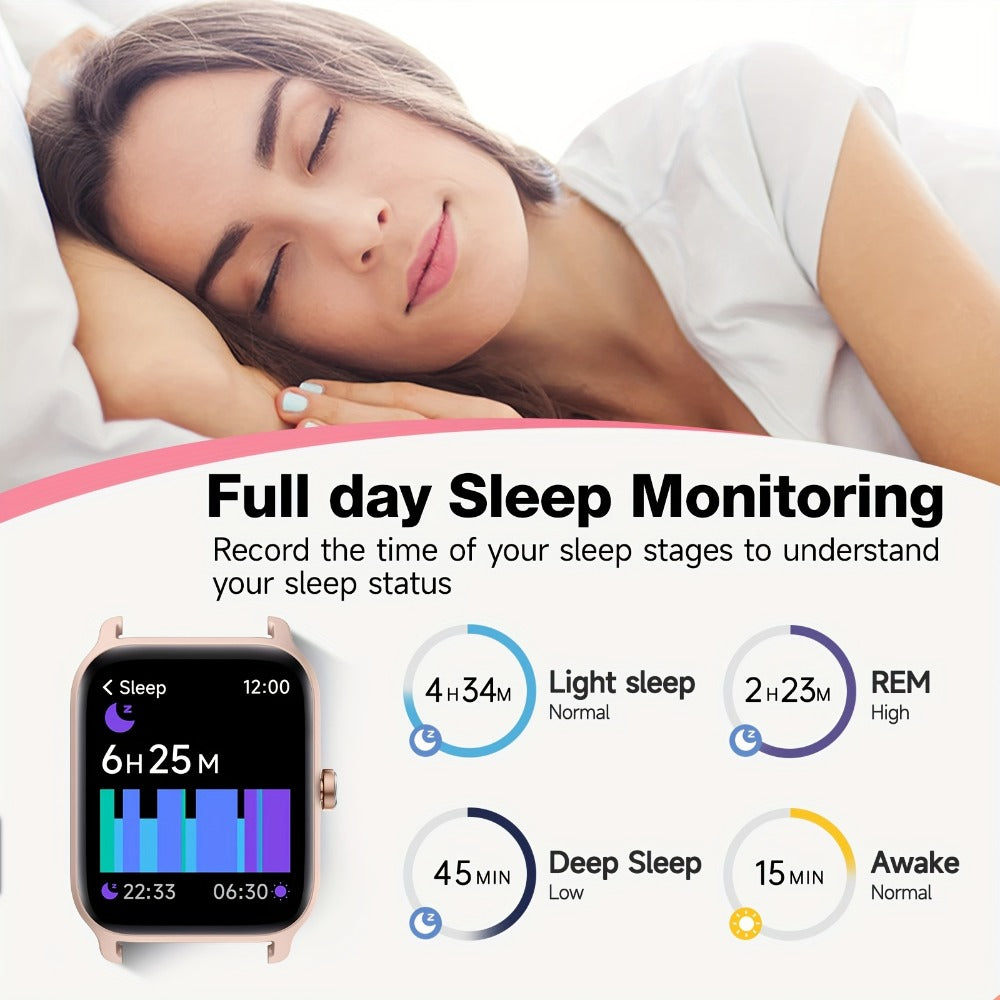 Smartwatch with Built-in Alexa FAWEIO 1.8" HD Touch Screen, Bluetooth Calling, 100+ Sport Modes, Fitness Tracker Heart Rate Sleep Monitor, Compatible with iPhone & Android – Smart Watch for Women Men 14 Colors