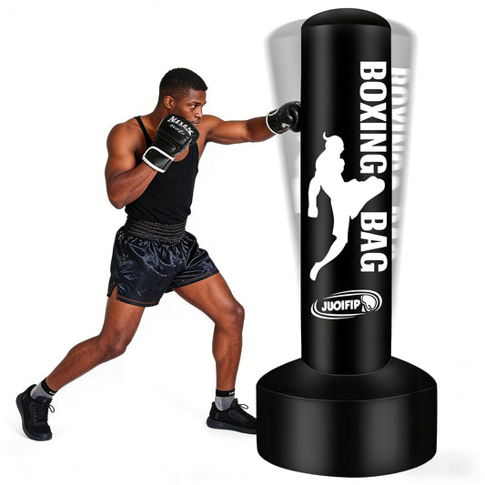 Freestanding Inflatable Punching Bag, 69 Inches, for Boxing and Kickboxing, Black