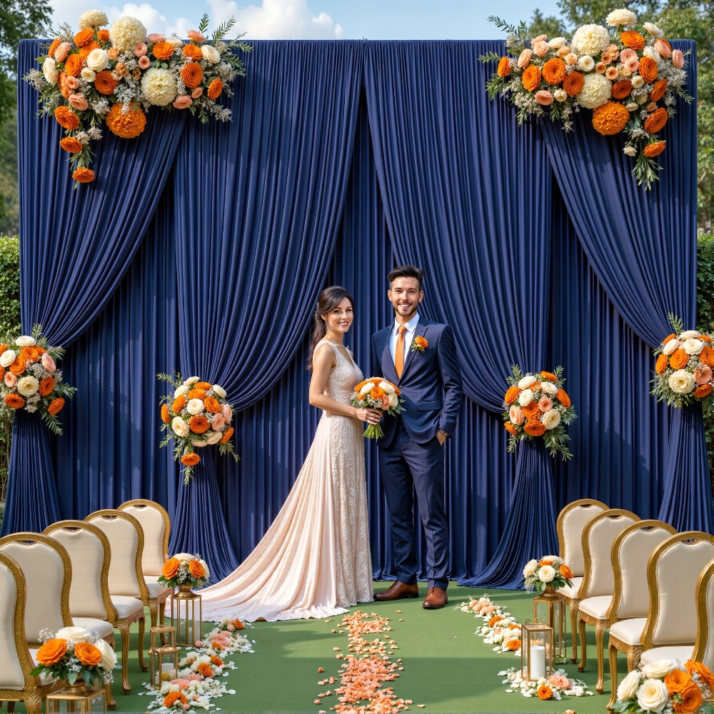 2-Pack 10x10ft Spandex Photography Backdrop Curtains - Wrinkle-Resistant Polyester Background Cloth with Pole Pockets for Weddings, Birthdays, Banquets & Photo Studio Events