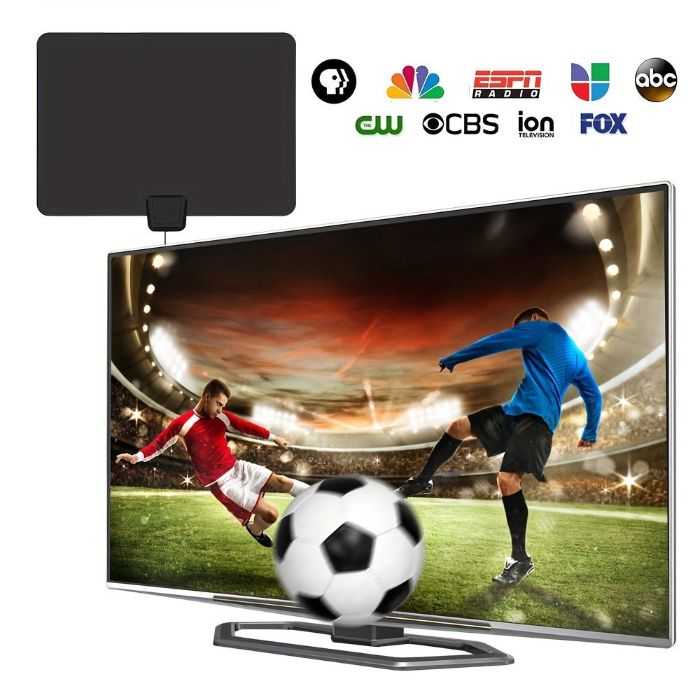 Portable Digital TV Antenna Indoor – 4K 1080P HD, 13.3 Ft Coaxial Cable, Free OTA Channels, Compatible with All Smart TVs, Model S108