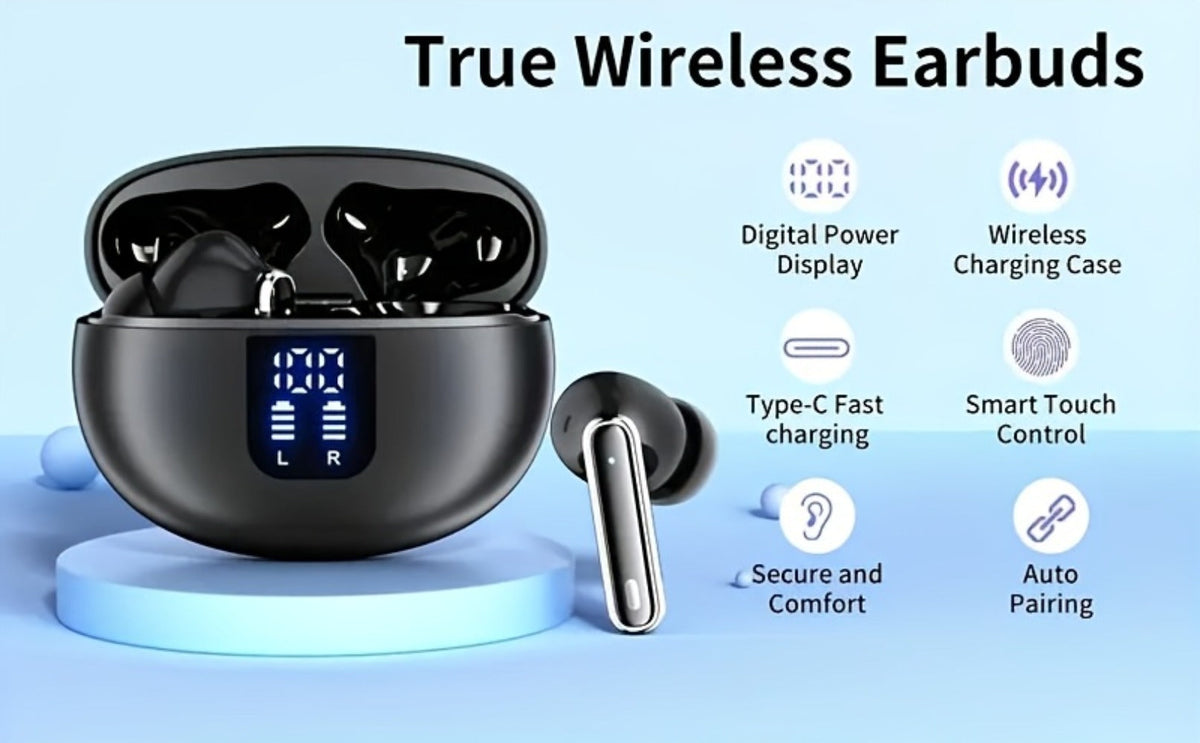 6-Mic AI Translation Earphones 3-in-1 Smart Noise Cancelling, Translate 144 Languages HiFi Sound Long Battery Life, Universal Smartphone Wireless Earbuds for Business Travel Meetings International Use