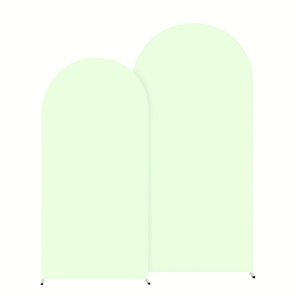 Wedding Arch Cover 2pcs Stretchable Wrinkle-Free Polyester Tight-Fit Arch Banner Covers with Zipper for Wedding Ceremony Birthday Gender Reveal Bridal Shower Graduation Party Decor