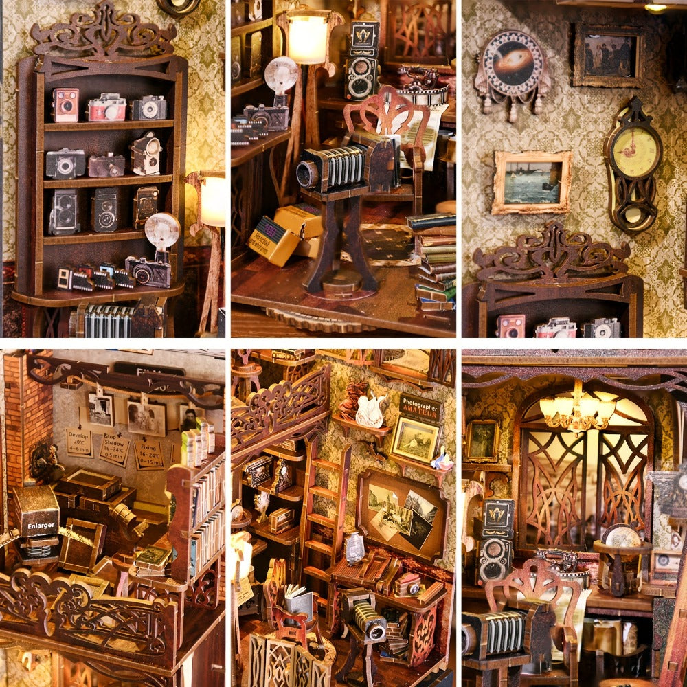 Book Nook Kit – Film Darkroom DIY Vintage Photography Bookshelf Insert