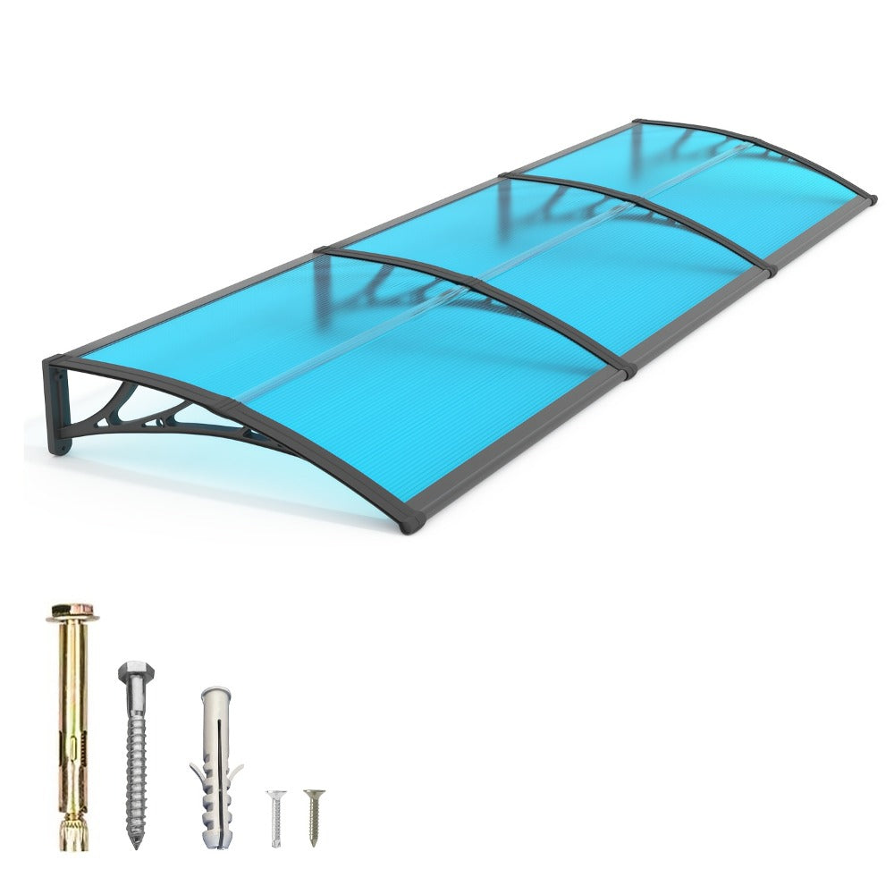 Window Awning Door Canopy Polycarbonate Overhang – UPF 50+ UV & Rain Protection, Leak-Proof Hollow Sheet, Weather-Resistant Outdoor Patio Awning for Doorways, Windows, Storefronts – Multiple Sizes & Colors
