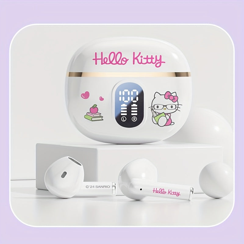 Kuromi Pompompurin Open-Fit Wireless Earbuds 360° Environmental Awareness LED Digital Charging Case Touch Control All-Day Comfort Sports Casual Authorized Sanrio Character Gift