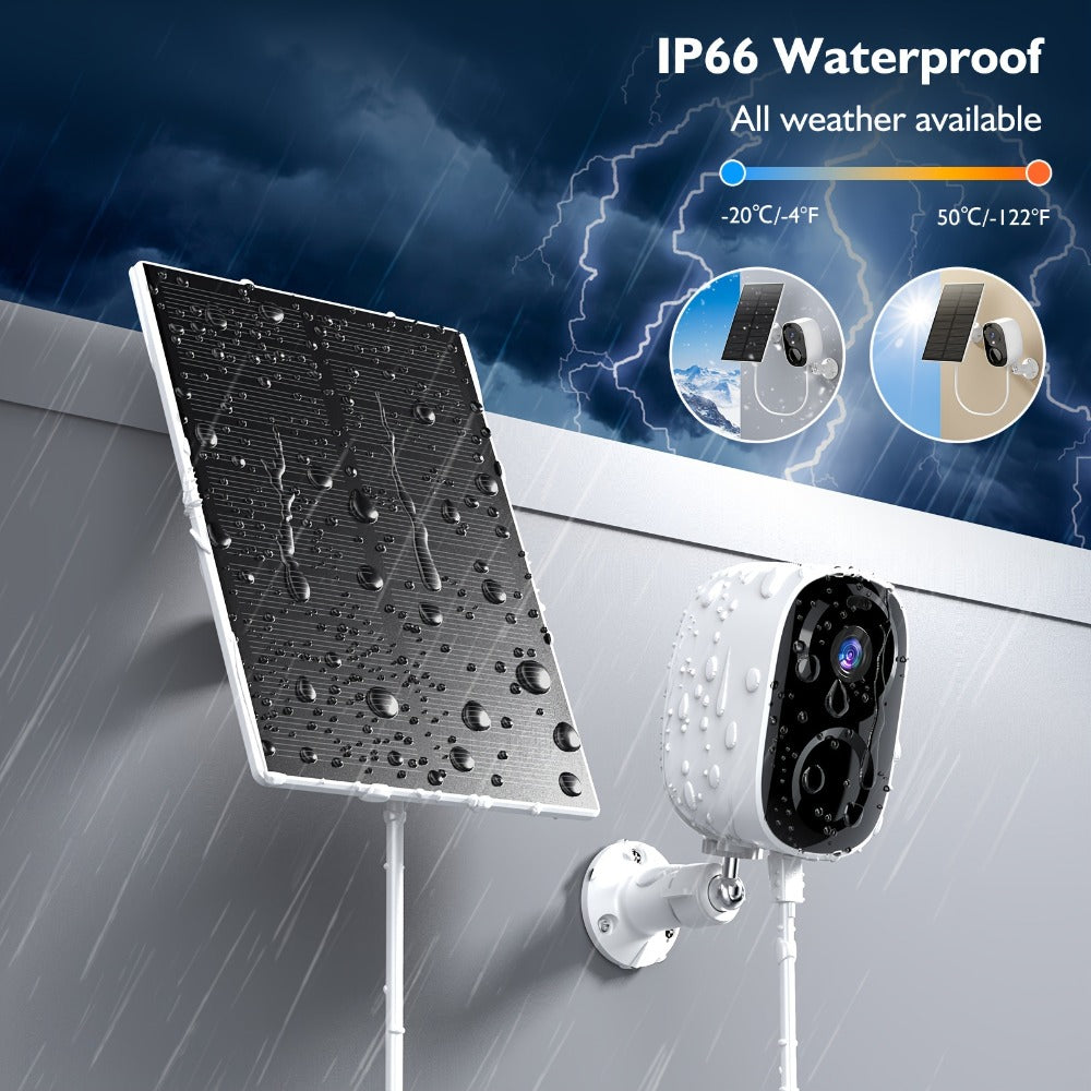 Solar Outdoor Security Camera 2K 3MP Wireless, Dual Band 2.4GHz/5GHz WiFi, AI Motion Detection, Spotlight, Color Night Vision, Two-Way Audio, Cloud & SD Storage – No Monthly Fee Battery Powered CCTV