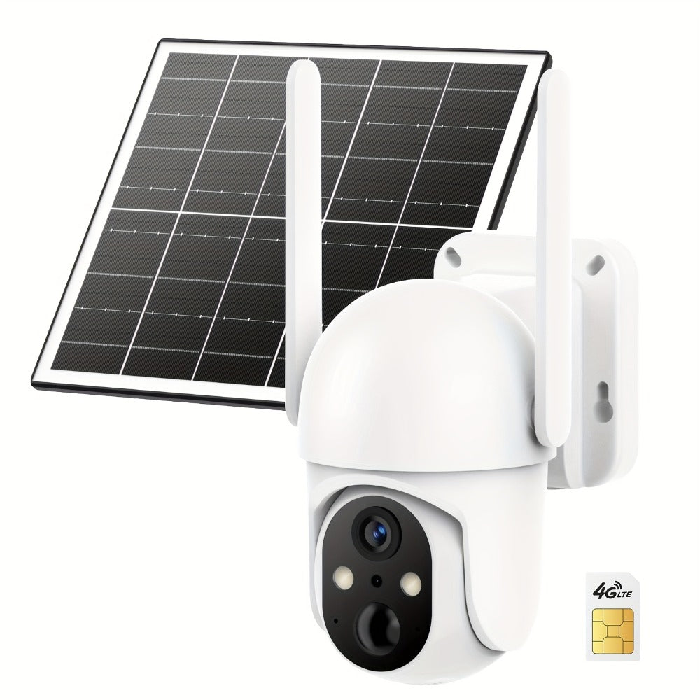 4G LTE Solar Trail Camera No WiFi Needed, Outdoor Security Camera 4K Night Vision, 360° Pan Tilt Live View, Two-Way Audio, Waterproof – Hunting Farm Ranch Wildlife Monitoring
