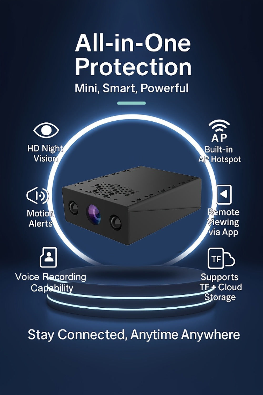 Mini Security Camera No WiFi No Internet Needed, Full HD 1080P Wireless Indoor Camera Built-In AP Hotspot, Night Vision, Motion Detection, Voice Recording, Cloud Storage – Home Garage Baby Pet Monitor