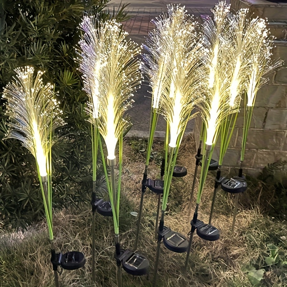Solar Garden Stake Lights Golden Grass Design - Outdoor Decorative Solar Powered Ambient Landscape Lights Nickel Battery for Yard Patio Balcony Lawn Pathway Flower Bed Decoration 1 or 2 Pack