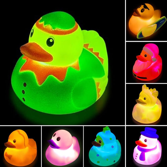 Light-Up Duck Bath Toys with Water-Activated Color-Changing Lights