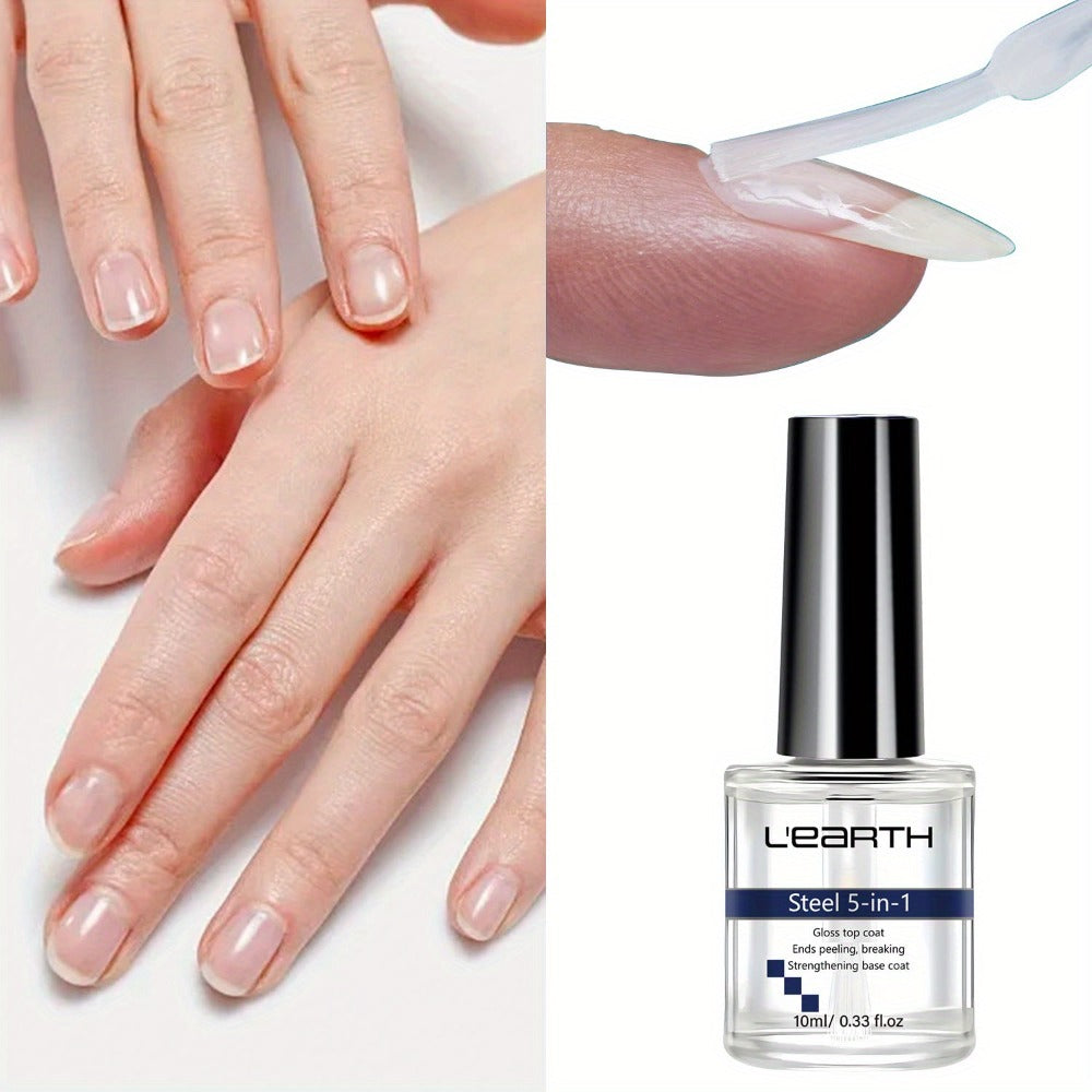 Nail Strengthening Kit 5-in-1 Formaldehyde-Free – Top Coat, Base Coat, Nail Hardener, Cuticle Oil & Polish Remover | Complete Manicure Set for Weak Brittle Peeling Nails | Nail Treatment Gift for Women