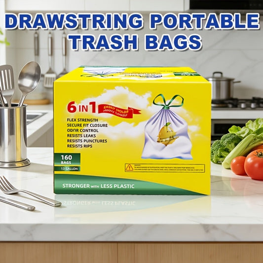Trash Bags with Lemon Scent, 13-Gallon Tear-Resistant Plastic for Kitchen & Office