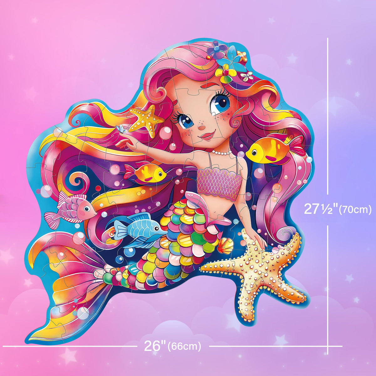 Large Floor Puzzle for Kids Ages 3+, Chunky Jigsaw in Mermaid or Farm Animals Design