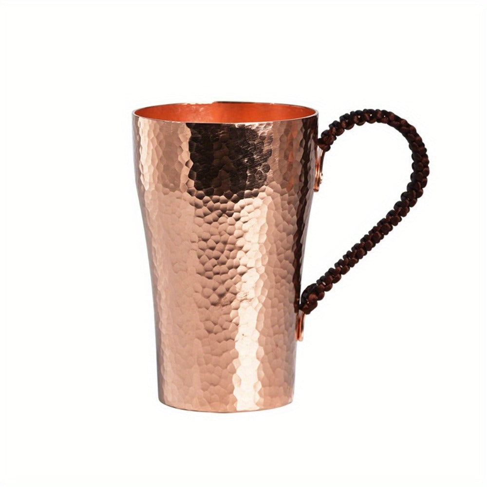 Hammered Copper Coffee Mug 13.53 Oz – Handmade Rustic Artisan Copper Cup for Coffee, Tea, Water & Milk – Hot & Cold Beverages – Unique Gift for Home, Wedding, Housewarming & Birthday