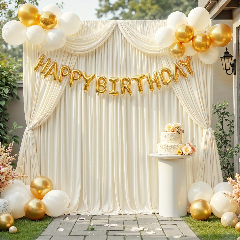 10x10Ft Polyester Photography Backdrop 2-Pack – Photo Booth Background Curtain for Party, Birthday, Wedding, Holiday, Stage & Exhibition Decoration, Wrinkle-Free, Machine Washable, Easy Pole Install