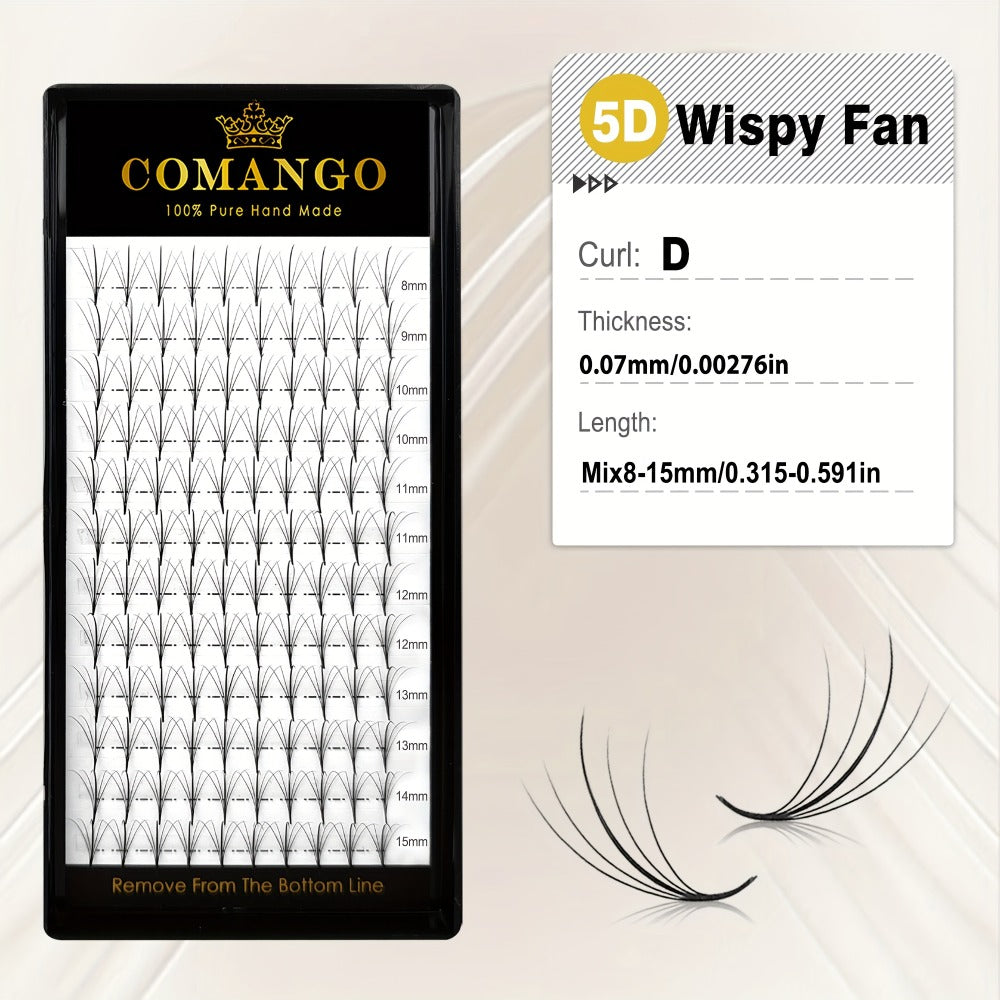 120-Fan Tray Premade Volume Lash Extensions 5D 7D 9D Wispy Faux Mink Eyelash Extensions C D Curl Mix 8-15mm Fluffy Pointy Base Individual Lashes for DIY Beginners Natural Look
