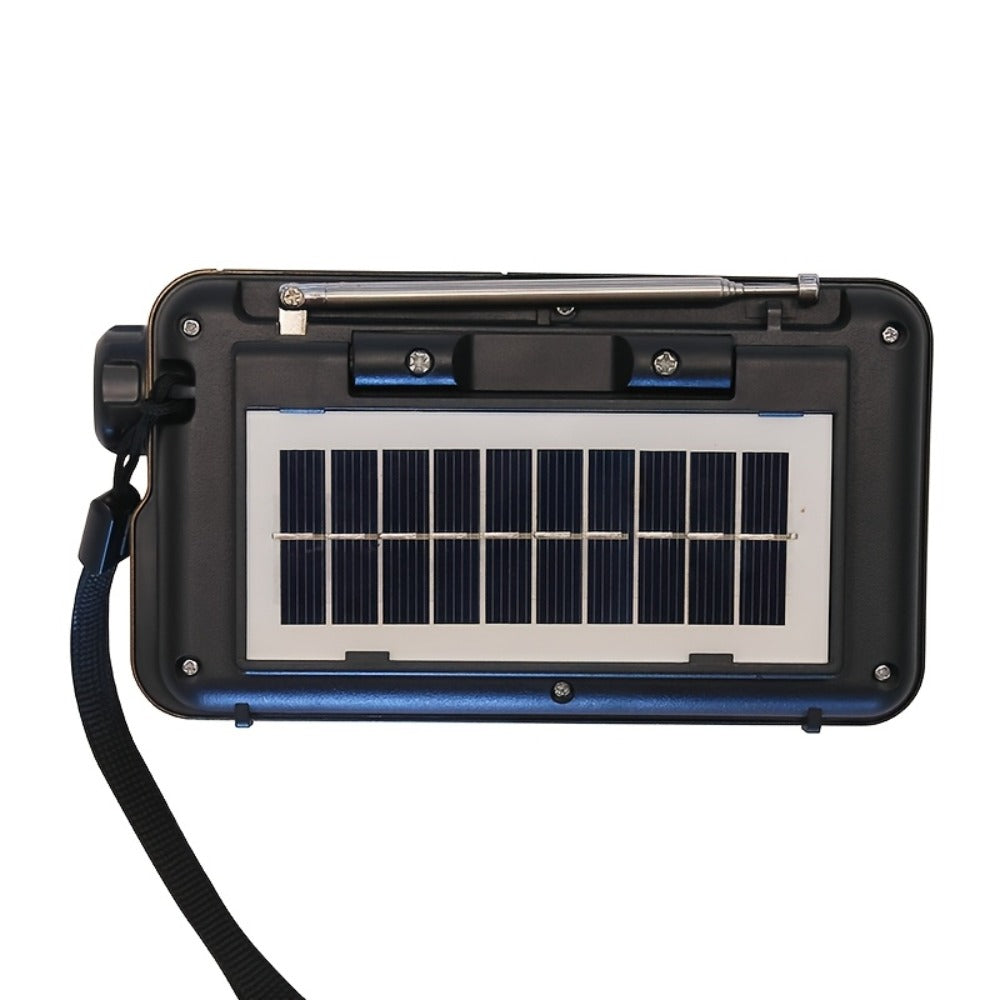 FM Portable Radio R-49BTS Retro Solar Panel Bluetooth Speaker, USB TF Card Playback, Loud Digital Radio for Indoor Outdoor Travel Emergency Camping, Independence Day Gift