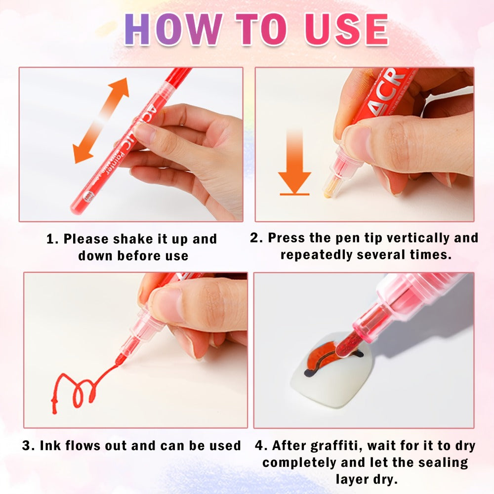 36-Color Waterproof Nail Art Pen Set with Fine Liner Brush Tip – Acrylic Nail Polish Pens for Painting Dotting French Tips Liner Drawing & Gel Decoration, Quick-Dry Smudge-Proof DIY Manicure Kit for Beginners & Pros