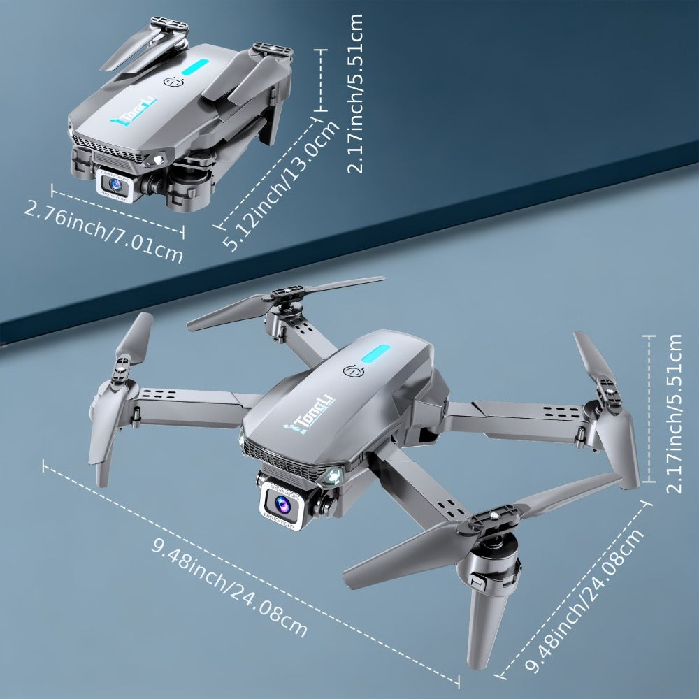 Foldable HD Camera Drone Free Storage Bag USB-C Charging 3D Flips Single or Dual Camera Built-in Screen Remote | Beginner Vlogging Aerial Photography Quadcopter Gift for Kids Teens Adults