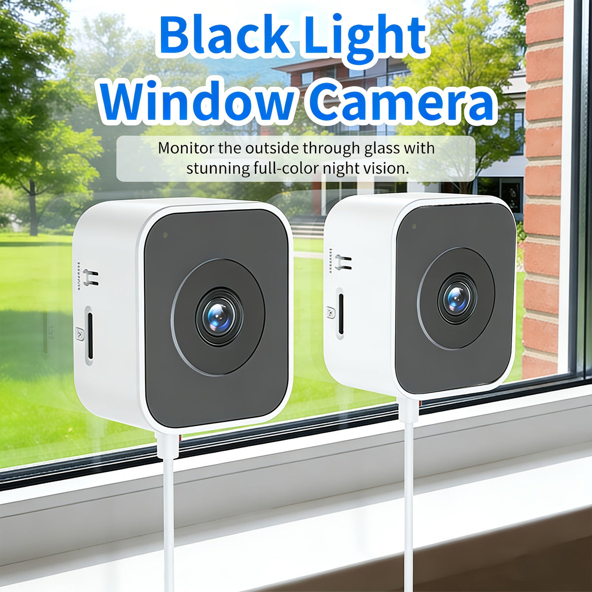 6MP Window Security Camera with AI Human Detection, 911 Emergency Alerts & Full-Color Night Vision – Dual Band 2.4GHz/5GHz WiFi, Smart Indoor Surveillance, Easy Install, 1/2 Pack
