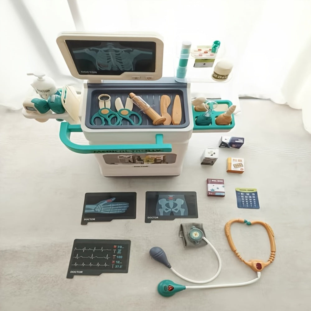 Kids Doctor Kit, 25-Piece Pretend Play Medical Set with Toy Stethoscope