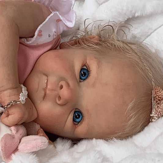 16-Inch Reborn Baby Doll with Rooted Hair and Soft Cloth Body