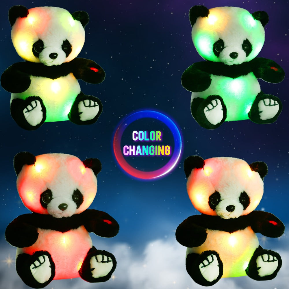 Light Up Panda Plush Toy with LED Glow, 7 and 10 Inch Options