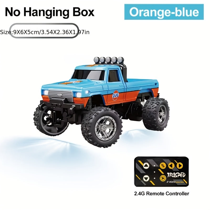 Mini RC Car – 1/64 Scale Alloy Off-Road Monster Truck with 2.4GHz Remote & Shock Absorbers