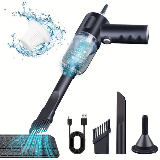 Cordless Handheld Cyclone Vacuum Cleaner, Rechargeable for Home & Car, Black