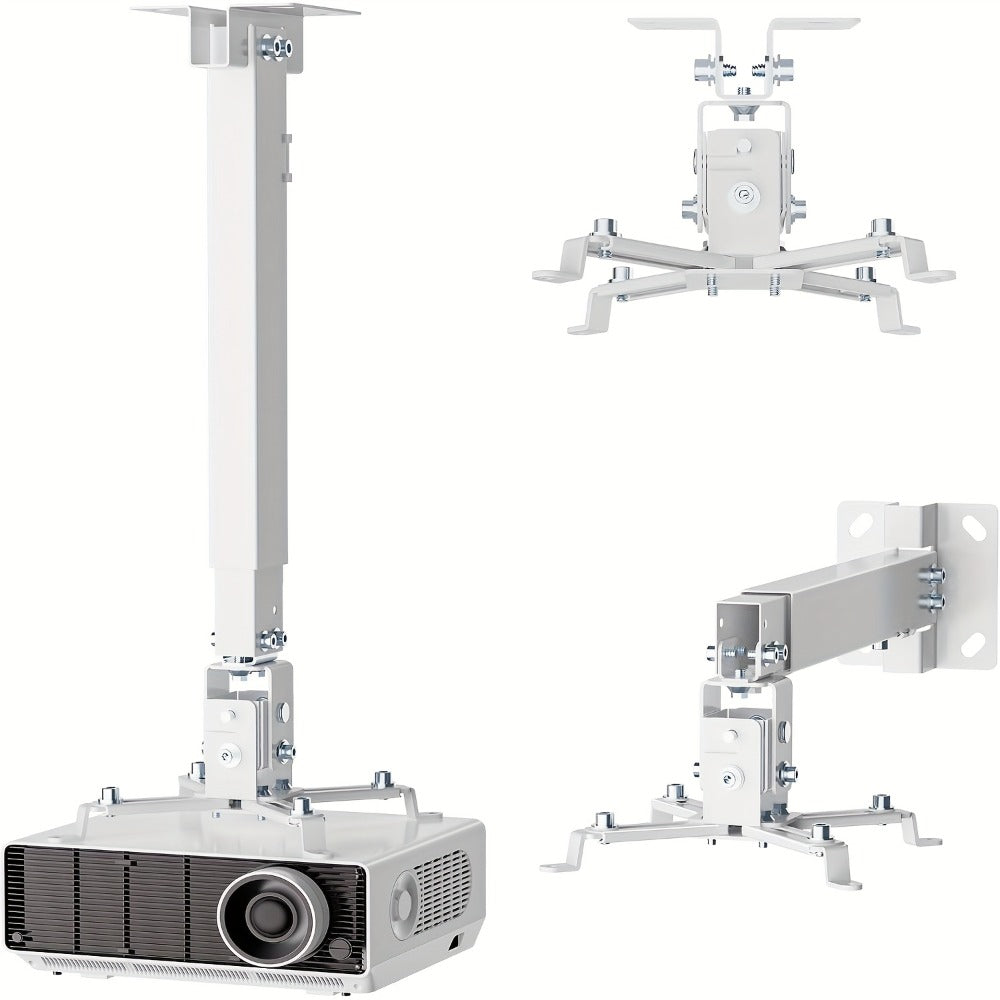 Ceiling Mounted Projector Bracket Adjustable Angle Height & Extendable Arm, 40LB Load Capacity, Universal LCD DLP Projector Mount Hanger for Home Theater Office Classroom