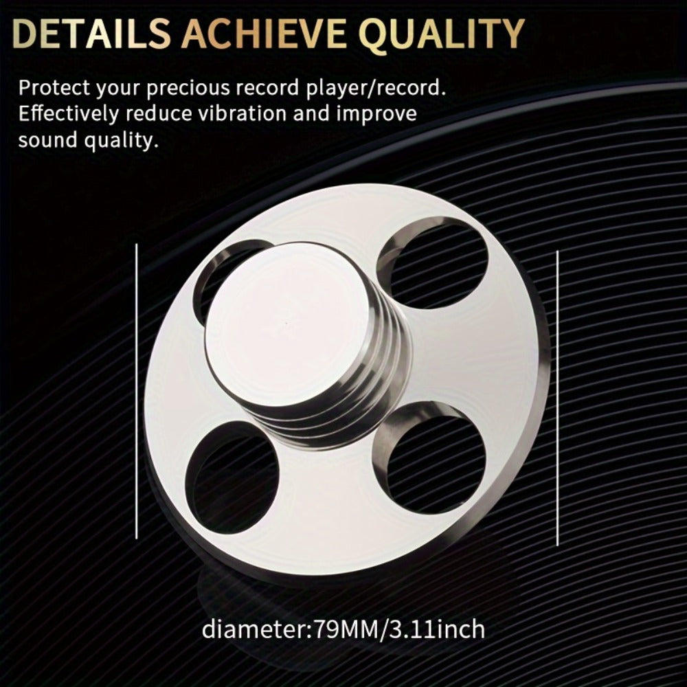 Vinyl Record Weight Stabilizer LP Clamp for Turntables | Metal Disc Stabilizer, Reduces Vibration & Noise, Polished Stainless Steel, Compatible with Most Turntable Models – YYAUDIO