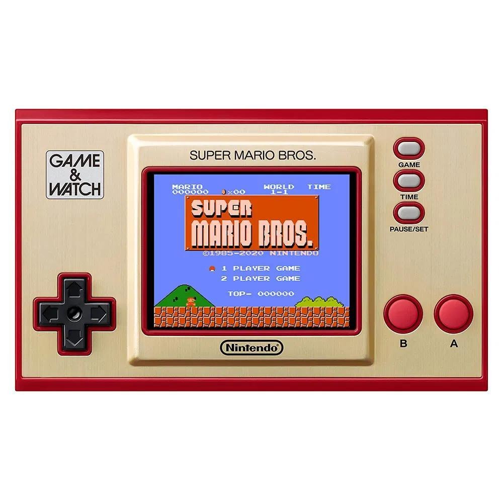 Game & Watch Super Mario Bros. Limited Edition Golden Handheld with Super Mario Bros., The Lost Levels & Ball – 2.36" Color Screen, 35 Clock Animations, Nintendo Retro Collectible