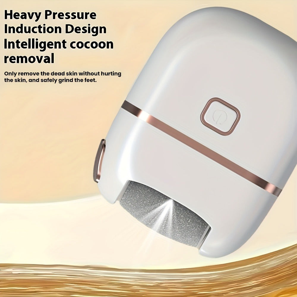Callus Remover for Feet Electric Rechargeable Foot Grinder with 3 Grinding Heads & 2 Speed Settings – USB Portable Pedicure Tool for Cracked Heels Dry Dead Skin Removal Women Men