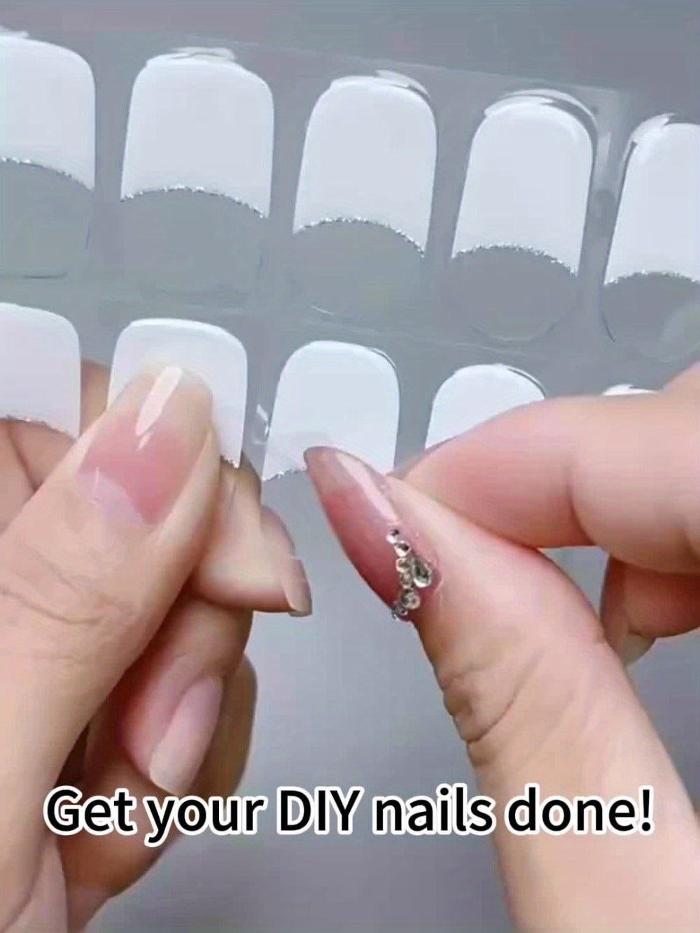 Gel Nail Art Kit Semi-Cured Nail Stickers 20 Designs with Portable UV Lamp Full Coverage Soft Gel Nail Patches Nude Nail Wraps for Women Party Birthday Gift Home Manicure