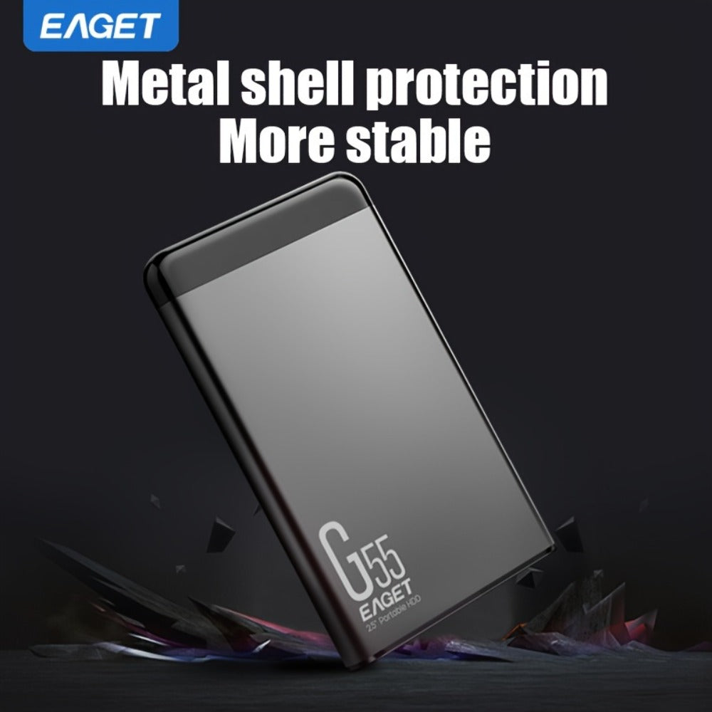 500GB Portable External Hard Drive EAGET G55 – USB High Speed Plug and Play Mechanical HDD for Laptop Desktop PC Mac Game File Video Music Photo Backup Storage