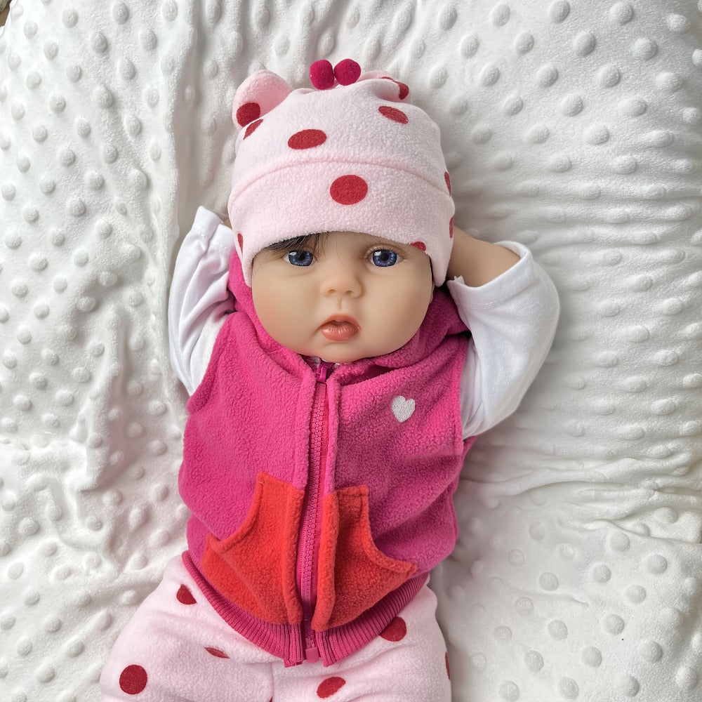 22-Inch Reborn Baby Doll with Pink Giraffe Plush and Cloth Body