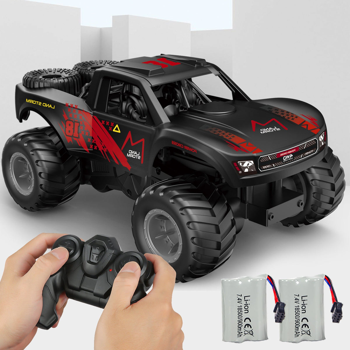 Amphibious RC Car 1:16 Scale 4WD, Waterproof Monster Truck or Pickup, 2 Batteries
