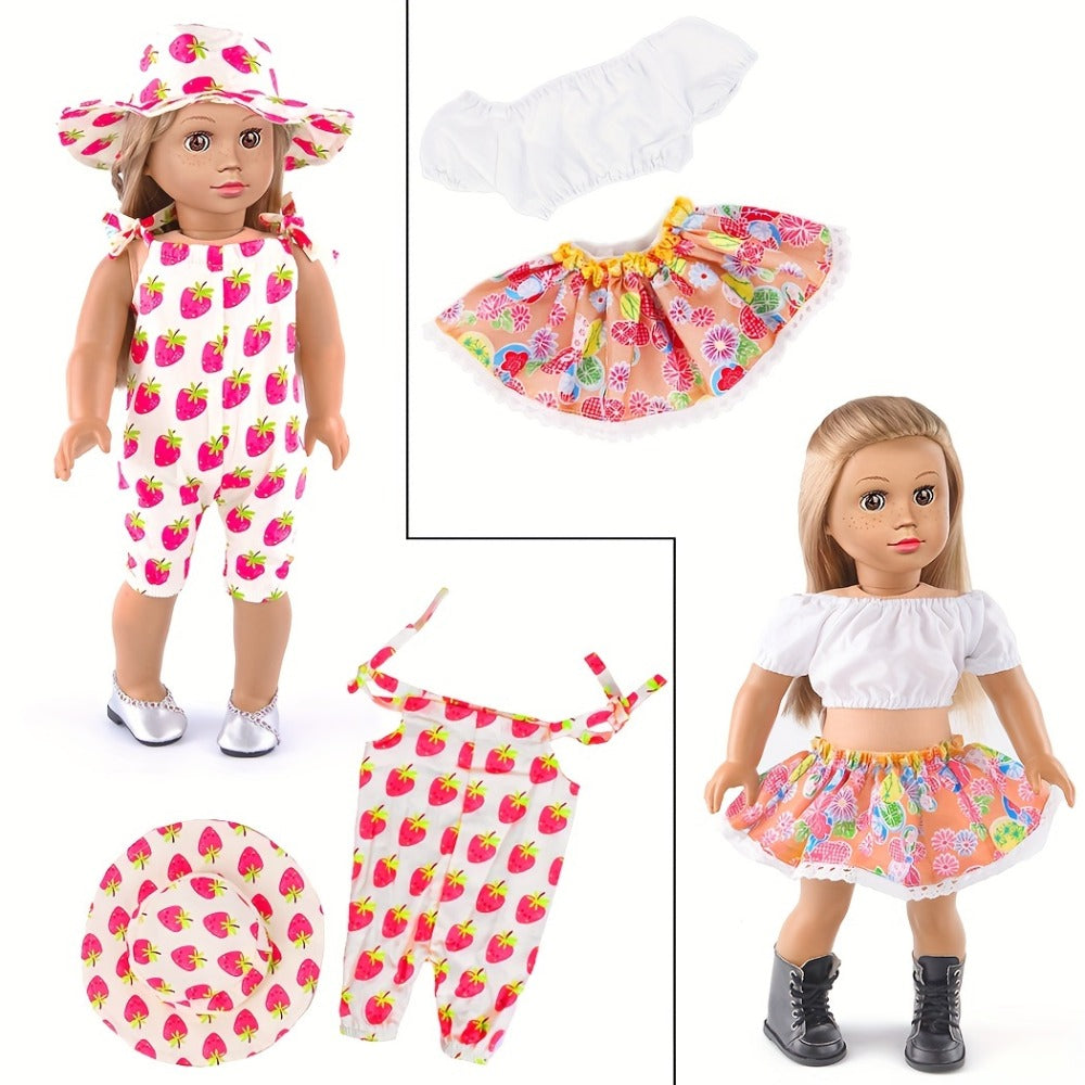 10-Outfit Clothes Set for 18-Inch Dolls with Easy On-and-Off Closures