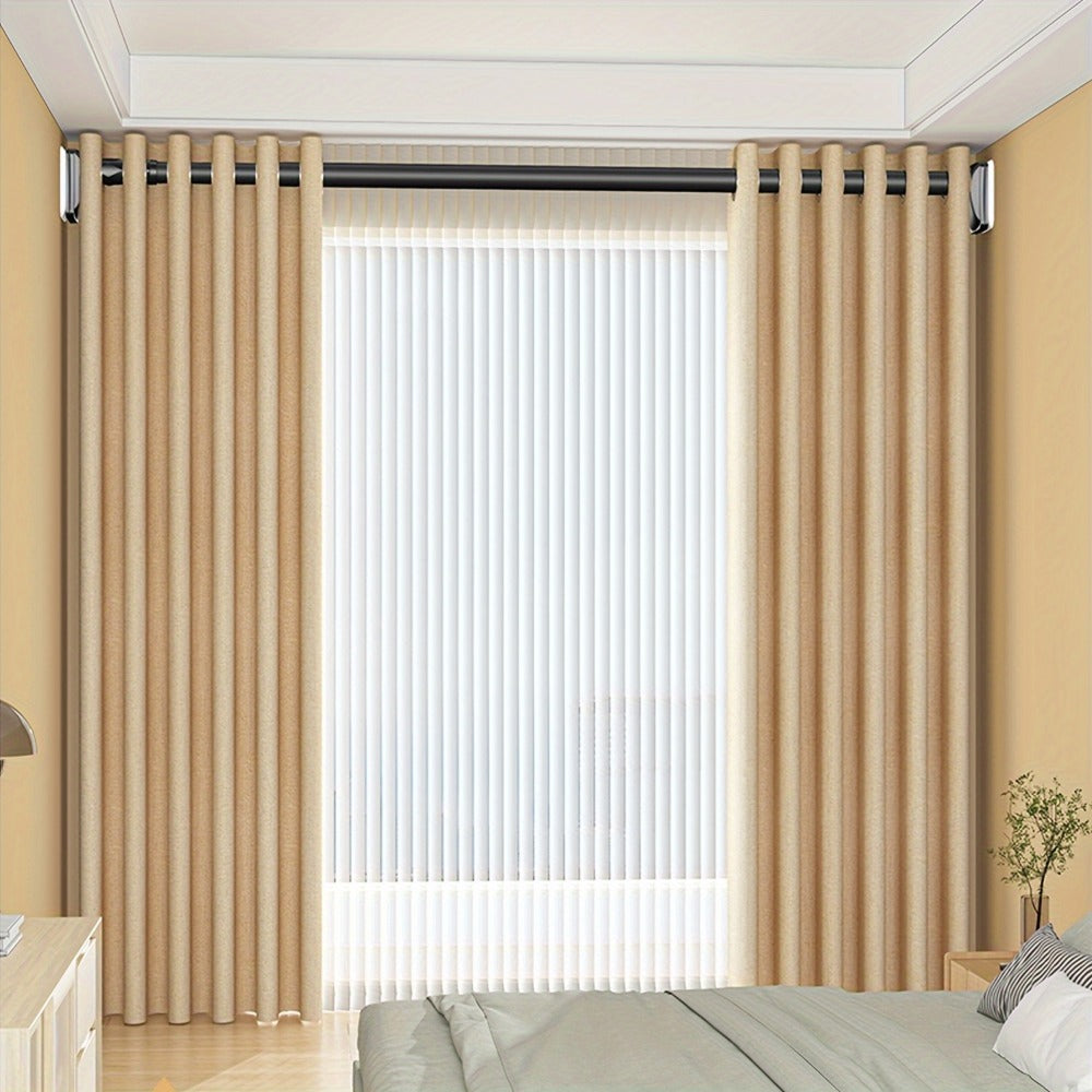 Telescopic Curtain Rod No Drill 15.75"-196.85" Adjustable Shower Curtain Rod 33mm for Large Windows